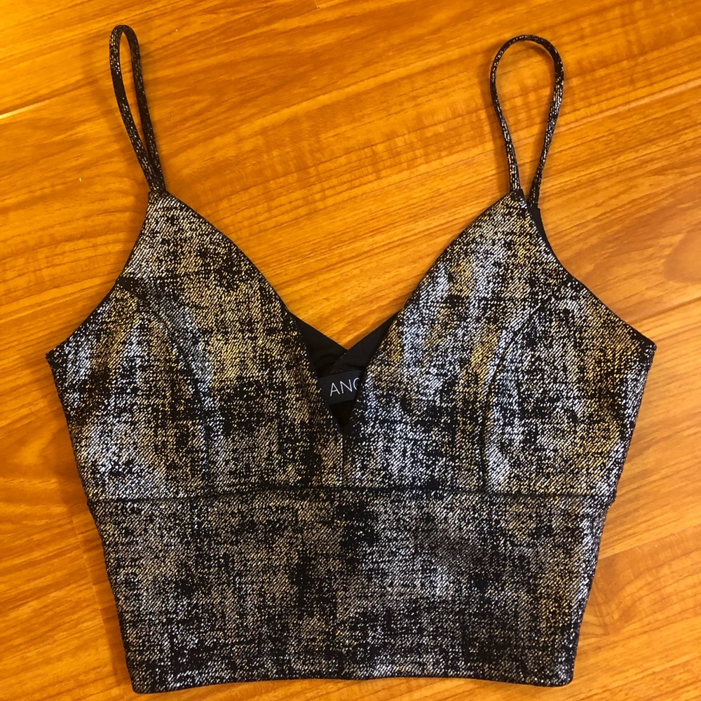 Gold and black shimmery top